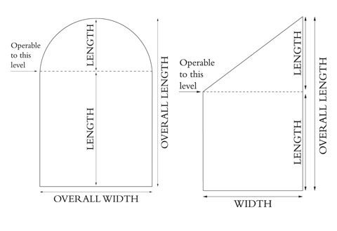 Arched and angled shades